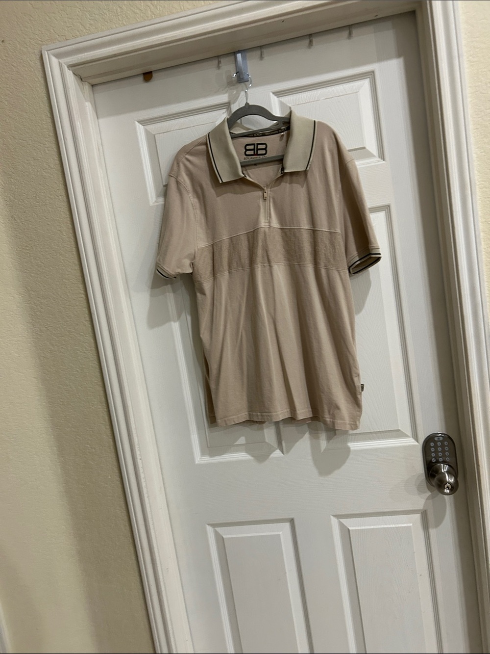 Men's Beige Short-Sleeve Polo Shirt
